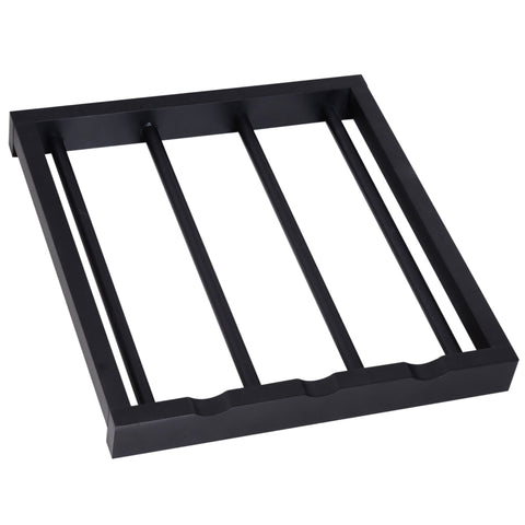 Rootz Keukentrolley - Keukentrolley - Serveerwagen - Wijnrek - Op wielen - MDF - Hout - Zwart - Naturel - 74 x 37 x 76 cm