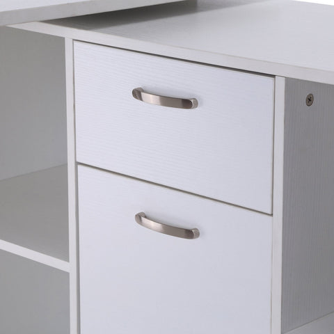 Rootz Eckschreibtisch – Schreibtisch – Computertisch – MDF – Weiß – 120 x 50 x 76 cm – Stauraum – Schubladen