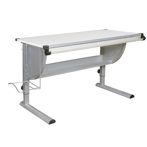 Rootz Wood Desk - Gray-White - Design Children's Tilt-Adjustable Student Desk - Height Adjustable Children's Desk
