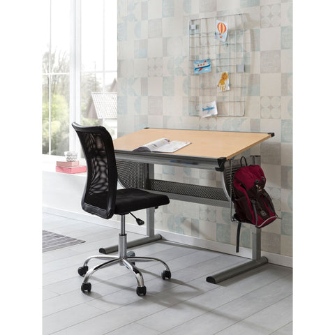 Rootz Kinderschreibtisch – Schreibtisch – Studentenschreibtisch – Neigbarer Schreibtisch – Höhenverstellbar – Ablagefach – Buche 