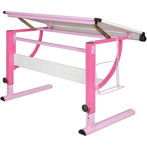 Rootz Children's Desk - Children's Work Table - Work Table - Desk - Standing Desk - Adjustable - Pink