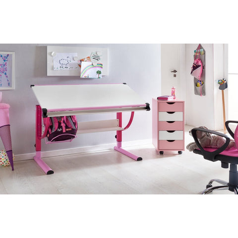 Rootz Children's Desk - Children's Work Table - Work Table - Desk - Standing Desk - Adjustable - Pink