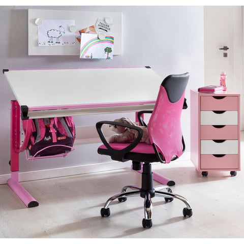 Rootz Children's Desk - Children's Work Table - Work Table - Desk - Standing Desk - Adjustable - Pink