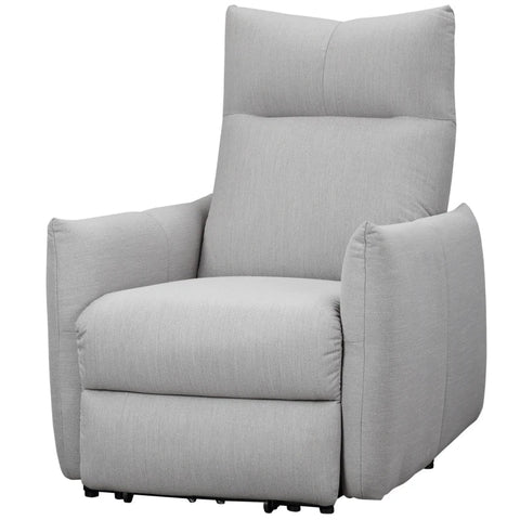 Rootz Fauteuil - TV Stoel - Recliner Chair - Relaxfauteuil - Met Elektrische Motor - USB Oplaadpoort - Linnen Look Polyester/Staal/Foam - Grijs - 77 x 89 x 107 cm