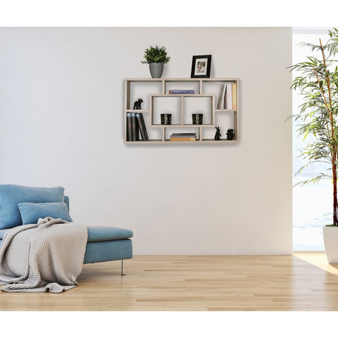 Rootz Wall box - Wall cabinet - Compartments - Decoration shelf - Open - Sonoma