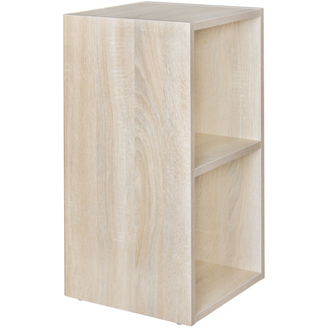 Rootz Bookshelf - MDF Wood - Design Storage Shelf - Modern Hall Wooden Shelf - Sonoma -  2 Compartments