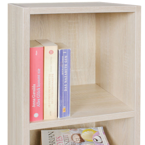 Rootz Bookshelf - MDF Wood - Design Storage Shelf - Modern Hall Wooden Shelf - Sonoma -  2 Compartments