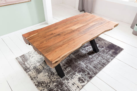 Rootz Dining Table - Country House - Acacia Wood Rectangular Design - Spacious Dining Table for 6-8 Persons - 200x100x77cm