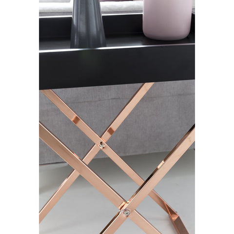 Rootz Side Table - Table With Tray - Separate Tray - Coffee Table - Black - Gold/Copper