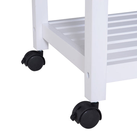 Rootz Kitchen trolley - Kitchen trolley - Serving trolley - On wheels - Drawers - L84.5 x W37.5 x H85 cm - Wood - White -