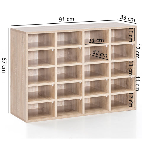 Rootz Shoe Cabinet - 20 Pairs of Shoes - Shoe Rack - Shoe Organizer - Sonoma