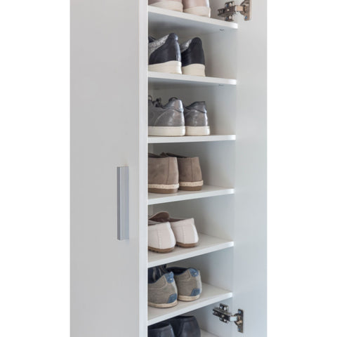Rootz Shoe Cabinet - Approximately 14 Pairs - Shoes Organizer - Shoe Rack - White - Doors