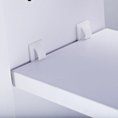 Rootz Mirror cabinet - Bathroom mirror - Wall mirror - Wall cabinet - Storage space - Silver - White - Glass - 80 x 15 x 15 cm