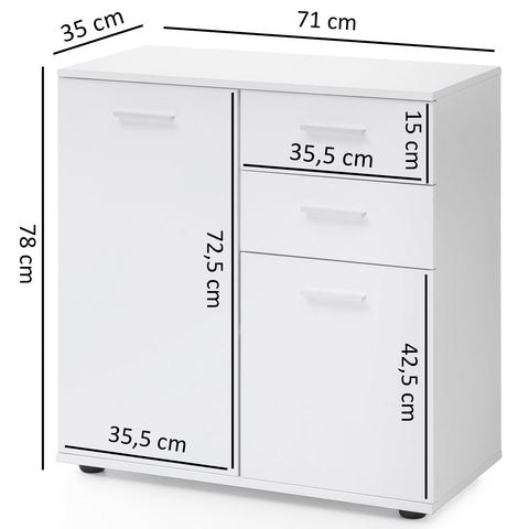 Rootz Sideboard - Chest of drawers - Hallway cupboard - Chest of drawers - Drawers - White