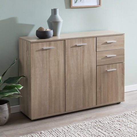 Rootz Sideboard - Chest of drawers - Hallway cupboard - Storage space - Drawers - Brown - - Processed Wood - Metal - 107 x 79 x 35 cm