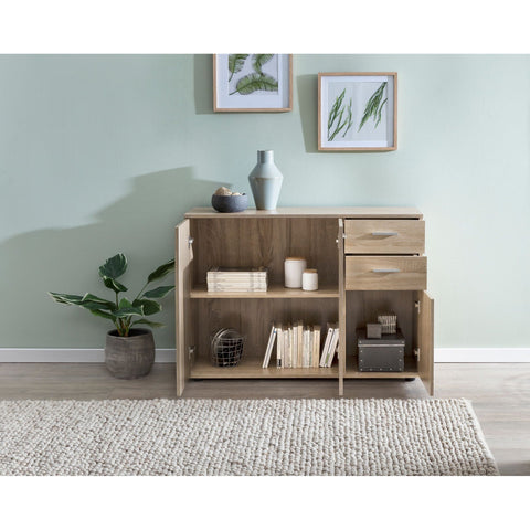 Rootz Sideboard - Chest of drawers - Hallway cupboard - Storage space - Drawers - Brown - - Processed Wood - Metal - 107 x 79 x 35 cm