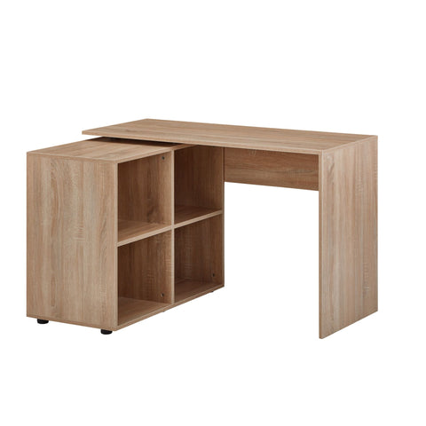 Rootz Eckschreibtisch mit Regal – Sonoma Design – Moderner Büroschreibtisch für Arbeitszimmer und Heimbüro – 117 x 75,5 x 88 cm 