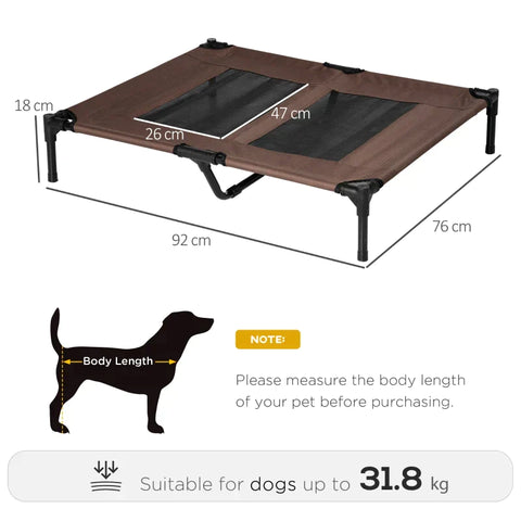Rootz Dog Lounger - Dog Bed - Dog Lounger - Cat Bed - Pet Bed - Sleeping Place - Brown - 92 x 76 x 18 cm
