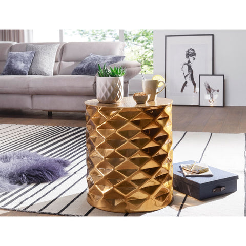 Rootz Beistelltisch – Couchtisch – Gold Beistelltisch – Aluminium – Gold – Ø 43,5 cm