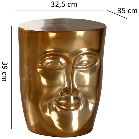 Rootz Coffee Table - Oriental Gold - Aluminum - Metal-Faced Coffee Table - Modern Designer Filing Table - Narrow Small Table -  35x35x39cm