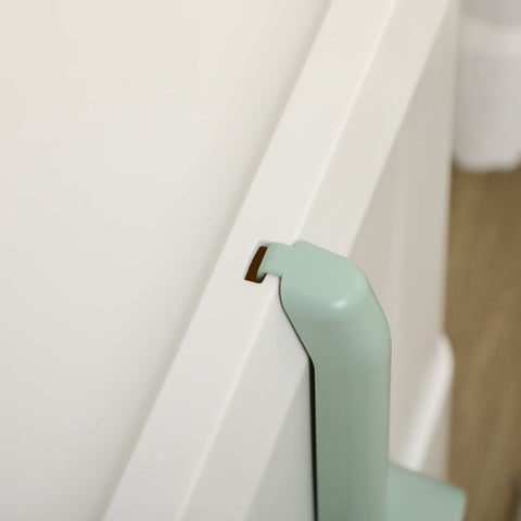 Rootz Cat Litter Box with Cover - 1 Litter Scoop - Removable Base Tray - Mint Green + White - 50cm x 40cm x 40cm