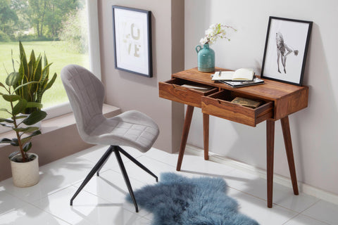 Rootz Konsolentisch – Palisanderholz mit Schubladen – Design-Sideboard aus Massivholz – Kleiner Landhaus-Schreibtisch – Natürlicher Flurtisch – 90 x 76 x 36 cm 