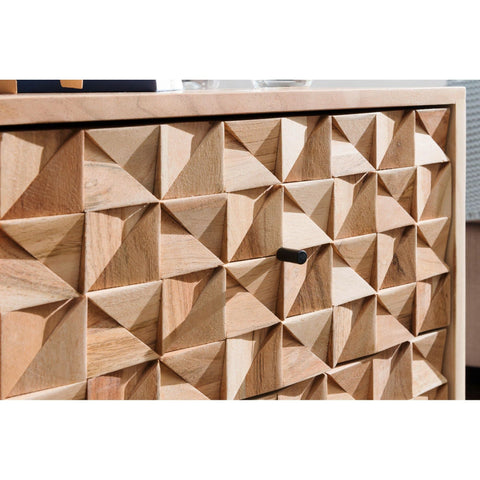 Rootz Bedside table - Bedside table Solid Acacia Wood - Cupboard - Brown - 44 x 61 x 35 cm