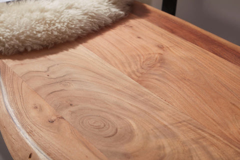 Rootz Dining Bench - Acacia Wood - Solid Wood Bench with Tree Edge - 3-Seater - 160x83.5x60cm