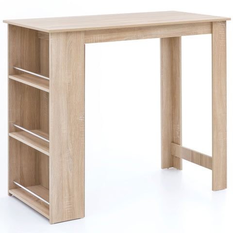 Rootz Bartisch – Sonoma – Küchentisch aus Holz mit integrierter Ablage – 120 x 107,5 x 60 cm