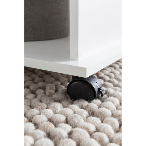 Rootz Coffee Table - Coffee Table On Wheels - Wheels - Storage Space - Open Compartment - White