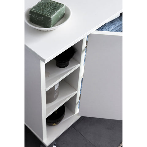 Rootz Waschbeckenmöbel – Waschbeckenschrank – Badezimmermöbel – Badezimmerschrank – 60 x 64 x 32 cm – Weiß