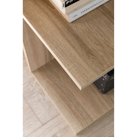 Rootz Desk - Computer Desk - Storage Space - 2 Shelves - - Oak - Office Table - 82 x 60 x 76