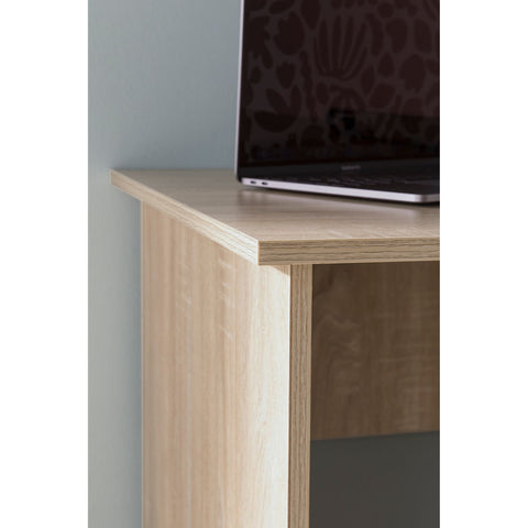Rootz Desk - Computer Desk - Storage Space - 2 Shelves - - Oak - Office Table - 82 x 60 x 76