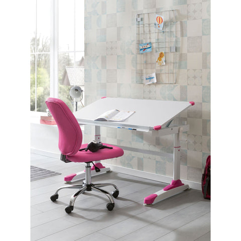 Rootz Utiwa Children's Desk - Desk - Work Desk - Children's Table - Work Table - Standing Desk - Pink/Blue - Adjustable Height - 119x67 cm