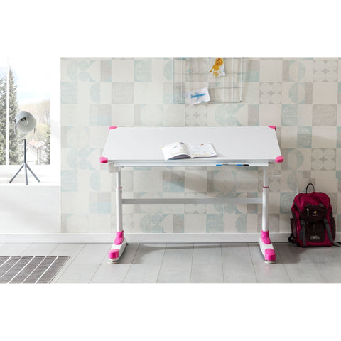 Rootz Utiwa Children's Desk - Desk - Work Desk - Children's Table - Work Table - Standing Desk - Pink/Blue - Adjustable Height - 119x67 cm