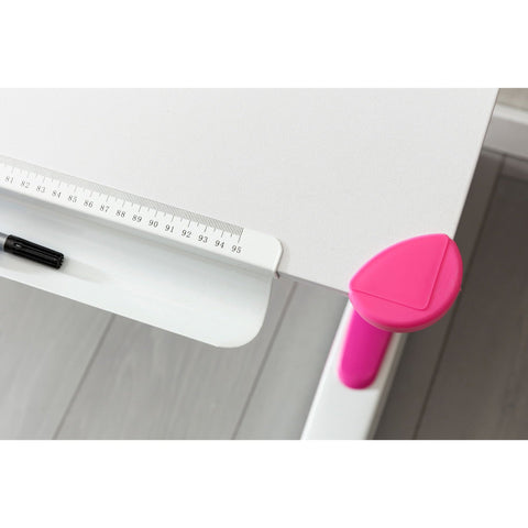 Rootz Utiwa Children's Desk - Desk - Work Desk - Children's Table - Work Table - Standing Desk - Pink/Blue - Adjustable Height - 119x67 cm