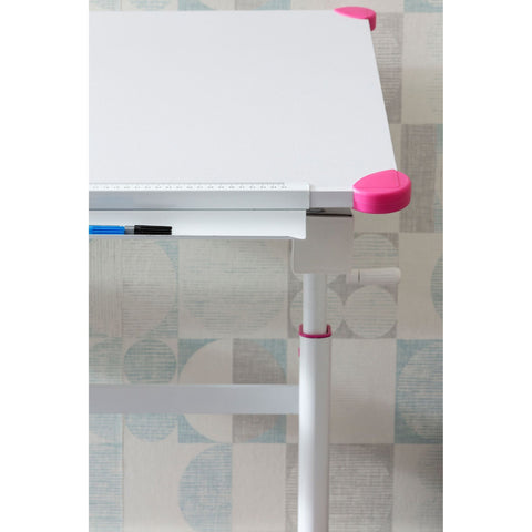 Rootz Utiwa Children's Desk - Desk - Work Desk - Children's Table - Work Table - Standing Desk - Pink/Blue - Adjustable Height - 119x67 cm