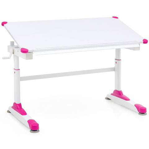 Rootz Utiwa Children's Desk - Desk - Work Desk - Children's Table - Work Table - Standing Desk - Pink/Blue - Adjustable Height - 119x67 cm