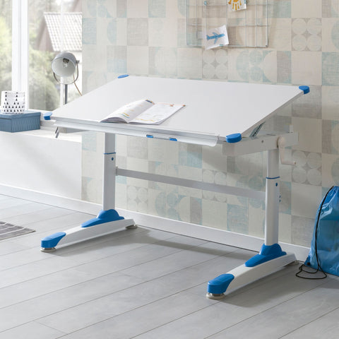 Rootz Utiwa Children's Desk - Desk - Work Desk - Children's Table - Work Table - Standing Desk - Pink/Blue - Adjustable Height - 119x67 cm