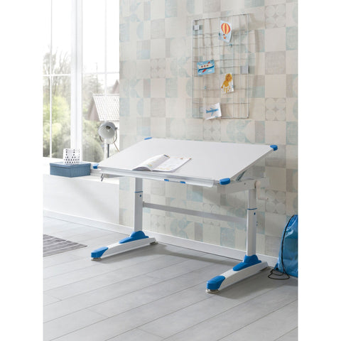 Rootz Utiwa Children's Desk - Desk - Work Desk - Children's Table - Work Table - Standing Desk - Pink/Blue - Adjustable Height - 119x67 cm