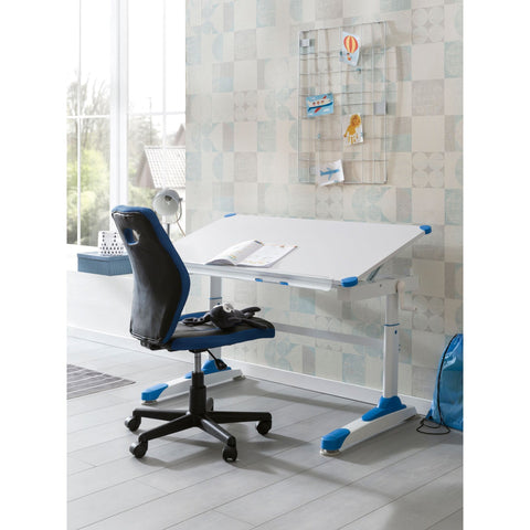 Rootz Utiwa Children's Desk - Desk - Work Desk - Children's Table - Work Table - Standing Desk - Pink/Blue - Adjustable Height - 119x67 cm