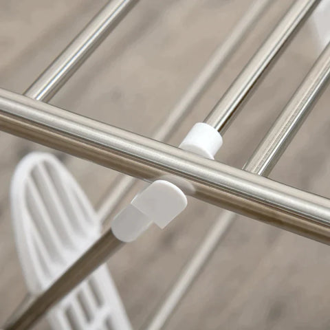 Rootz Drying Rack - Foldable Drying Rack - 3 Tier Rack - Drying Room - Silver White - 138 cm x 60.5 cm x 112 cm