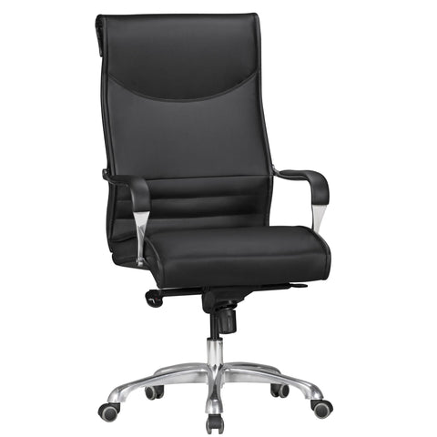 Rootz Office Chair Cover - Black Faux Leather - Desk Chair - Executive Chair - Height Adjustable Swivel Chair - X-XL (120kg)