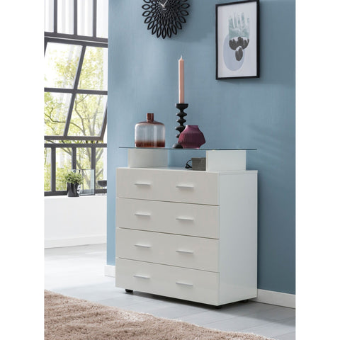 Rootz Chest of Drawers - Sideboard - Hallway Cabinet - Storage Cabinet - Cabinet with Drawers - White - 3 Drawers