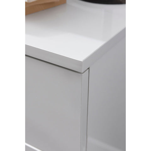 Rootz Bedside table - chest of drawers - 3 drawers - side table - storage space - white - high gloss - processed wood - 45 x 34 x 53 cm