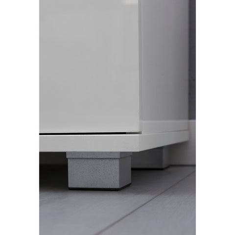 Rootz Bedside table - chest of drawers - 3 drawers - side table - storage space - white - high gloss - processed wood - 45 x 34 x 53 cm