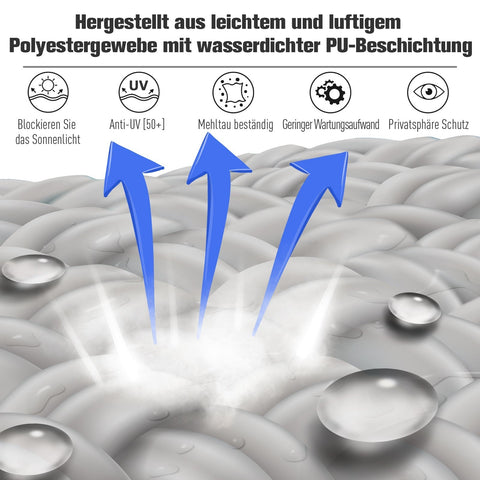 Rootz Blinds - Roller blind - Gray - Privacy screen - 140 x 200 cm