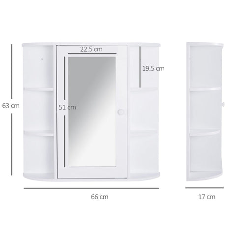 Rootz Wall Mirror Cabinet - Wall Cabinet - Mirror Cabinet - Wall Mirror - Wall Cabinet - White