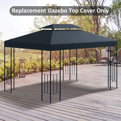 Rootz Replacement Roof - Gazebo Roof - Metal Gazebo - Garden Gazebo - Party Tent - Garden Tent - Charcoal Grey - 3x3 m