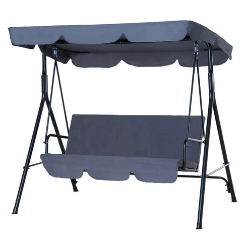 Rootz Hollywood Swing - Garden Swing - Hammock Swing - Swing Bench - Swing Chair With Canopy - 3-seater - Grey - 172 X 110 X 153 Cm
